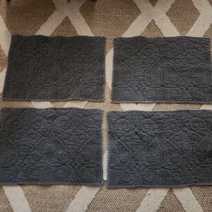 Pottery Barn Gray Quilted Placemats 4 LOT